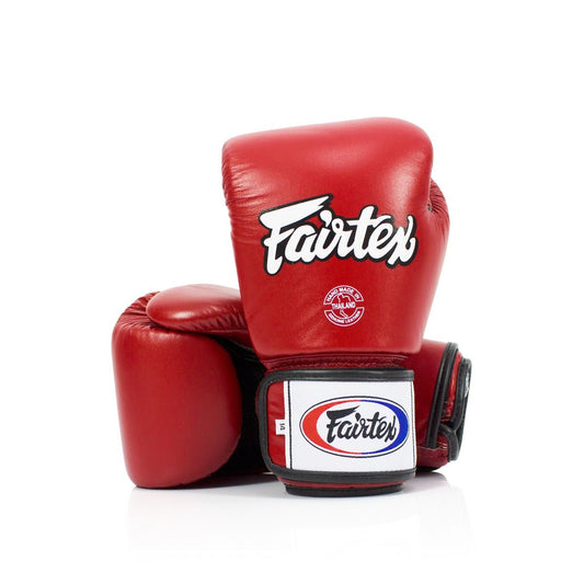 FAIRTEX GLOVES BGV1 LEATHER HOOK-AND-LOOP TIGHT-FIT UNIVERSAL BREATHABLE SOLID COLOR