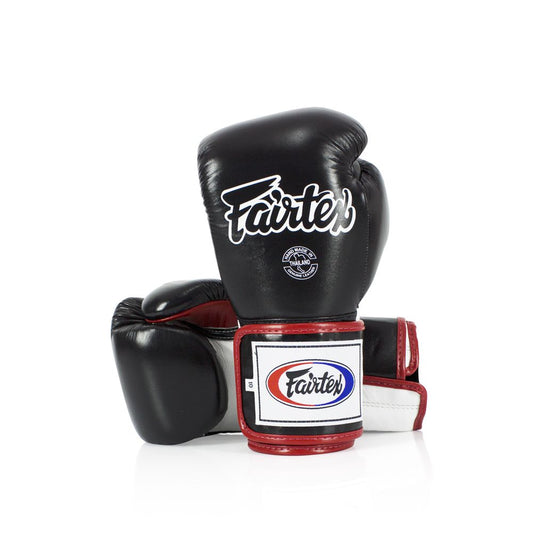 FAIRTEX GLOVES BGV5 LEATHER HOOK-AND-LOOP LOCKED THUMB SPARRING THREE-COLOR
