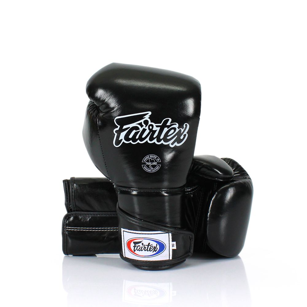 FAIRTEX GLOVES BGV6 LEATHER HOOK-AND-LOOP STYLISH ANGULAR SPARRING LOCKED THUMB