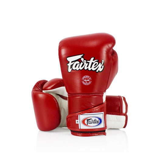 FAIRTEX GLOVES BGV6 LEATHER HOOK-AND-LOOP STYLISH ANGULAR SPARRING LOCKED THUMB