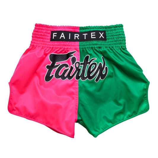 FAIRTEX SHORTS BS1911 MUAY THAI BOXING - PINK / GREEN