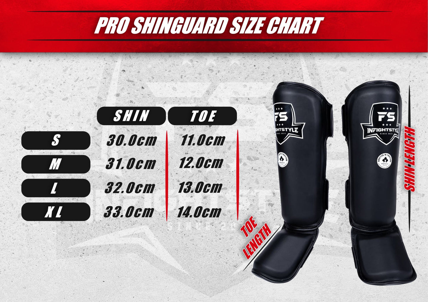 INFIGHTSTYLE PRO SHIN PROTECTION SEMI HOOK-AND-LOOP