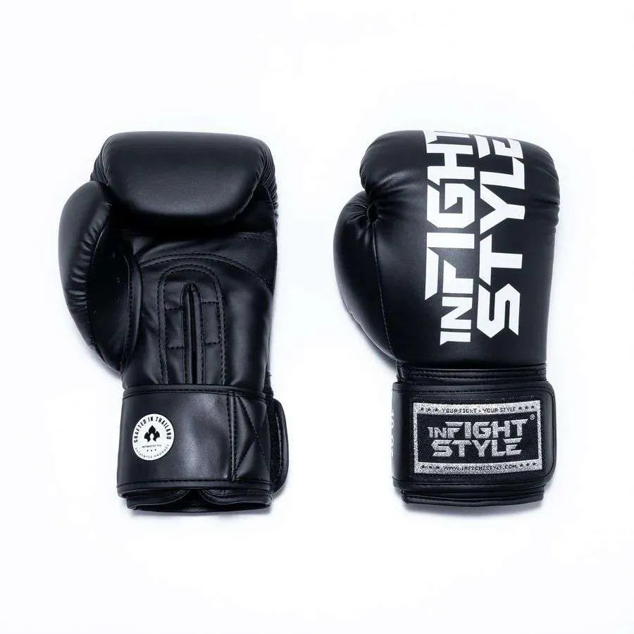 INFIGHTSTYLE GLOVES SEMI LEATHER HOOK-AND-LOOP MUAY THAI BOXING PRO COMPACT