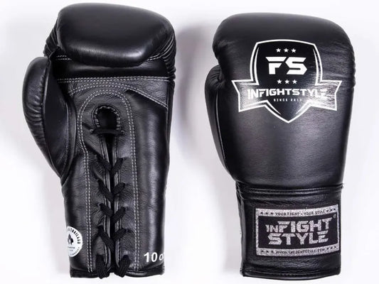 INFIGHTSTYLE GLOVES LEATHER LACE-UP MUAY THAI BOXING PRO