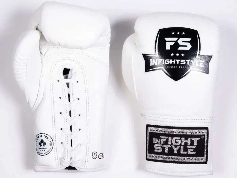 INFIGHTSTYLE GLOVES LEATHER LACE-UP MUAY THAI BOXING PRO