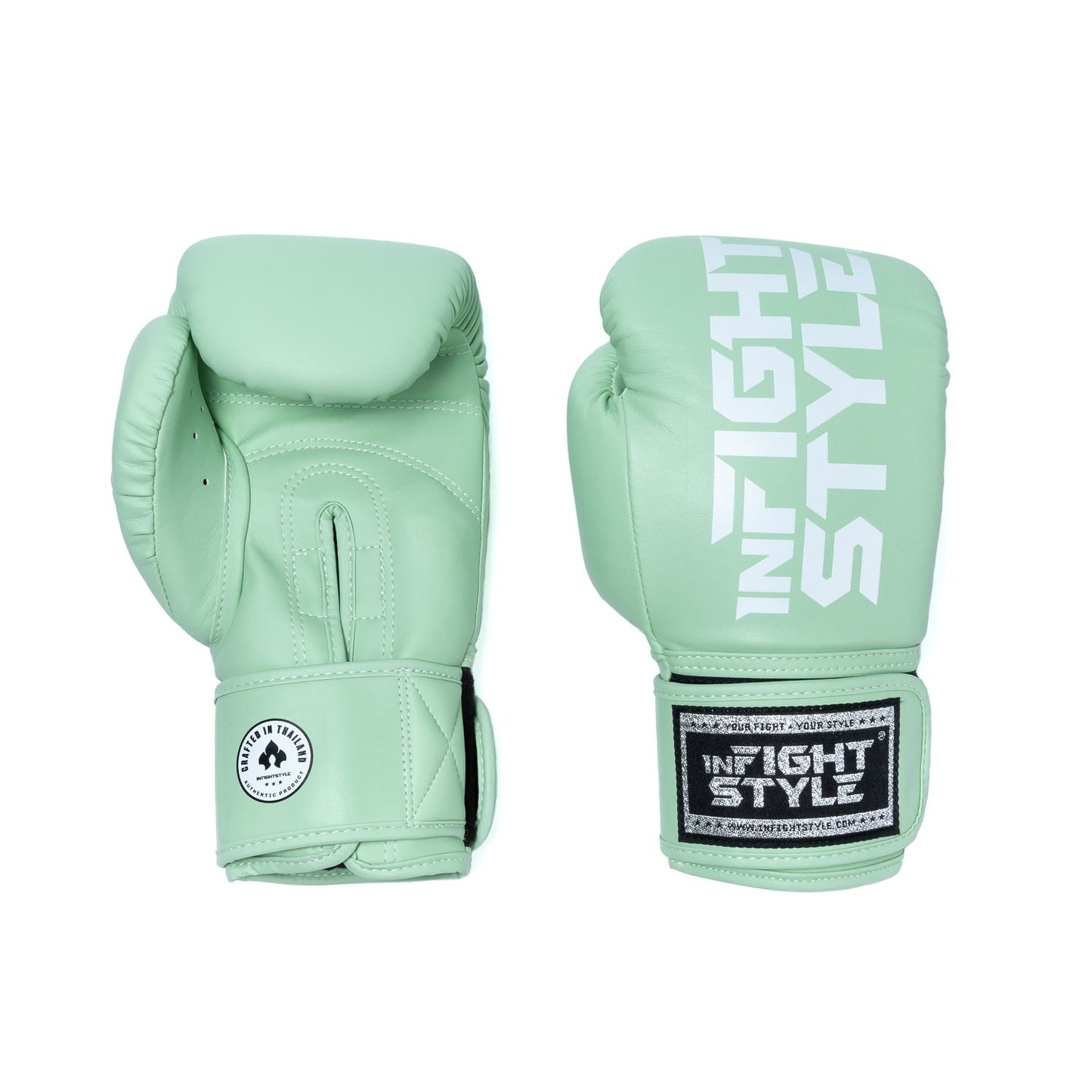INFIGHTSTYLE GLOVES SEMI LEATHER HOOK-AND-LOOP MUAY THAI BOXING PRO COMPACT