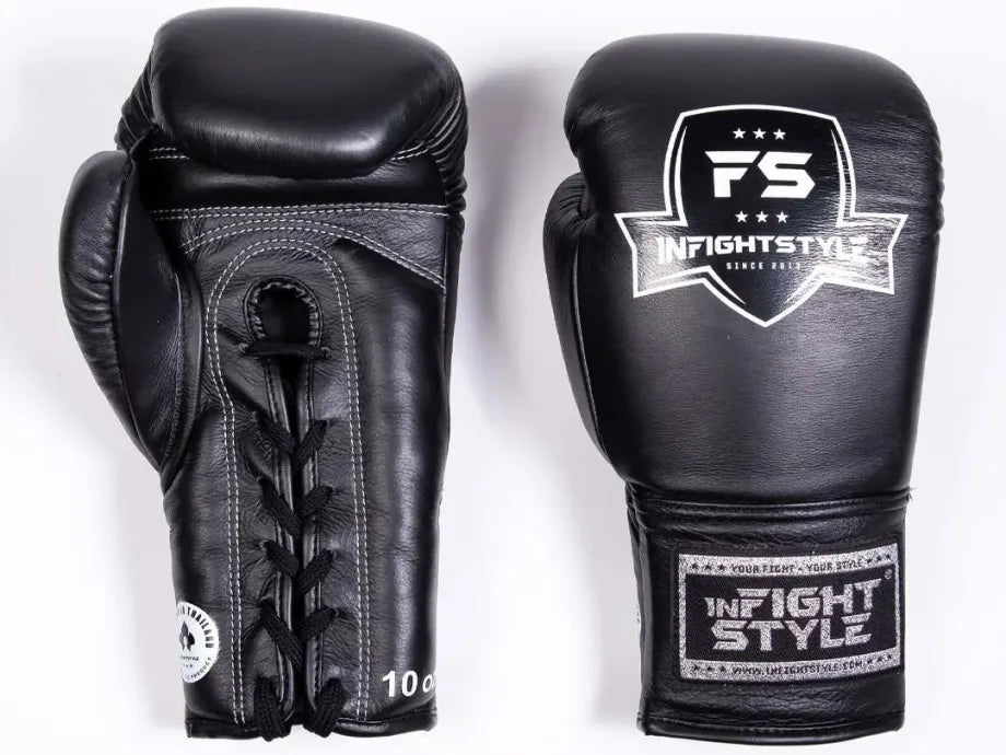 INFIGHTSTYLE GLOVES LEATHER LACE-UP MUAY THAI BOXING PRO