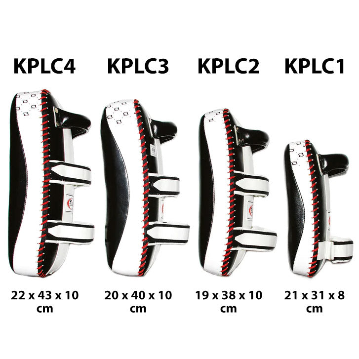 FAIRTEX KICK PADS KPLC1 KPLC2 KPLC3 KPLC4 LEATHER HOOK-AND-LOOP CURVED