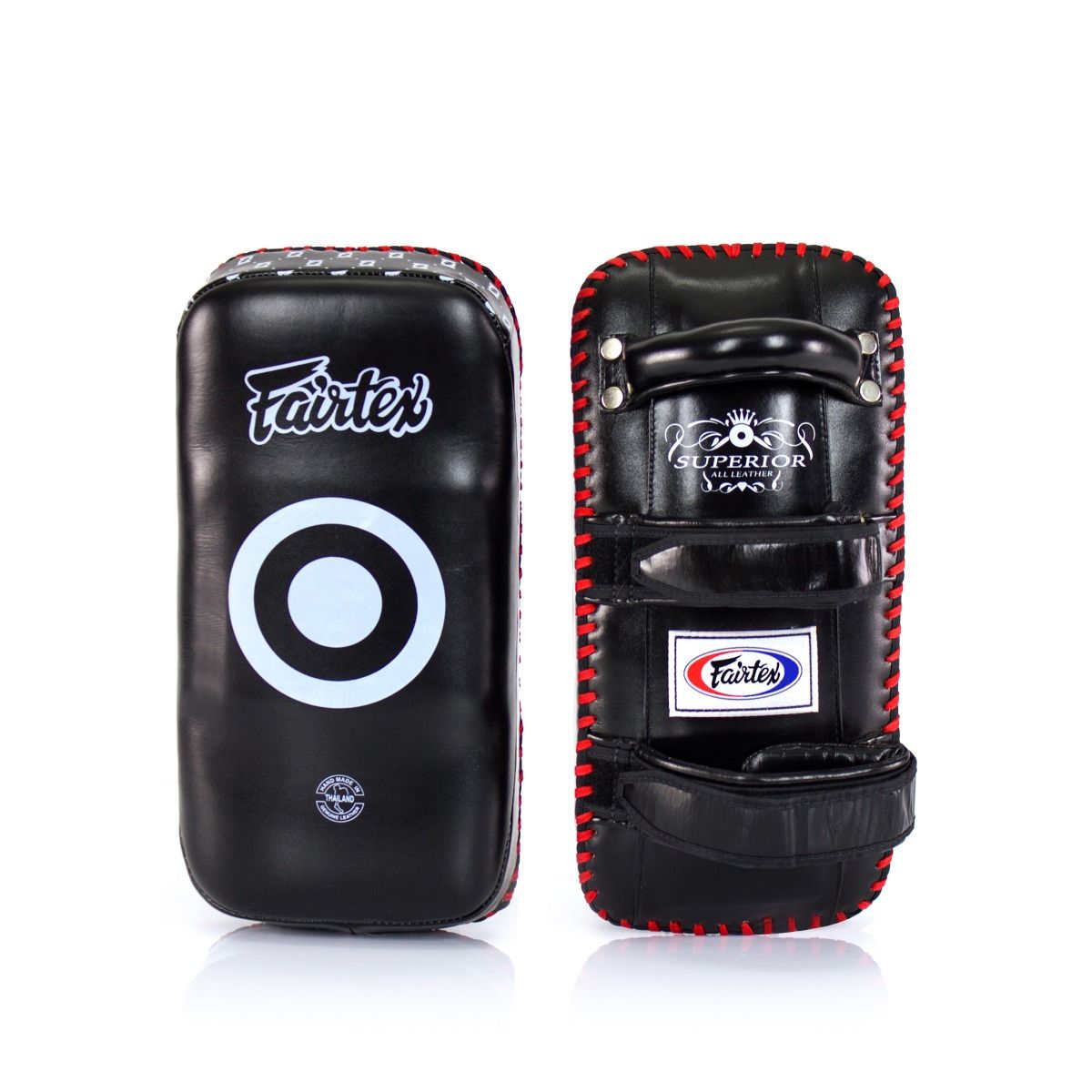 FAIRTEX KICK PADS KPLS2 LEATHER HOOK-AND-LOOP SUPERIOR CURVED