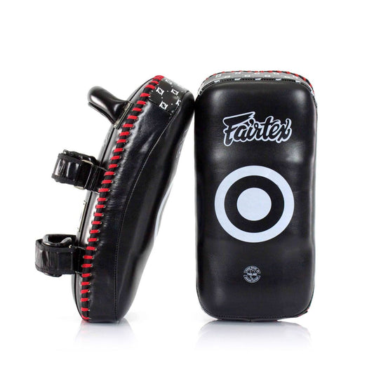 FAIRTEX KICK PADS KPLS2 LEATHER HOOK-AND-LOOP SUPERIOR CURVED
