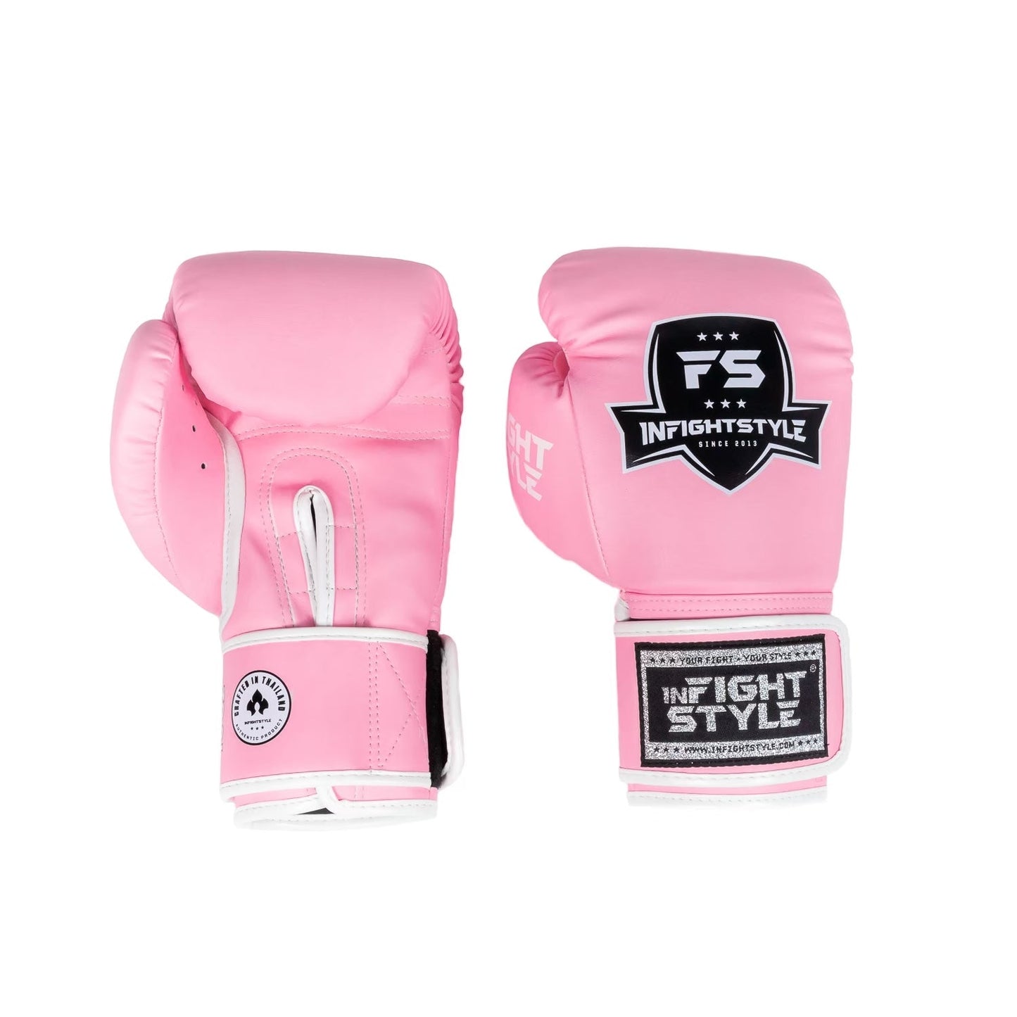 INFIGHTSTYLE GLOVES SEMI LEATHER HOOK-AND-LOOP MUAY THAI BOXING PRO COMPACT
