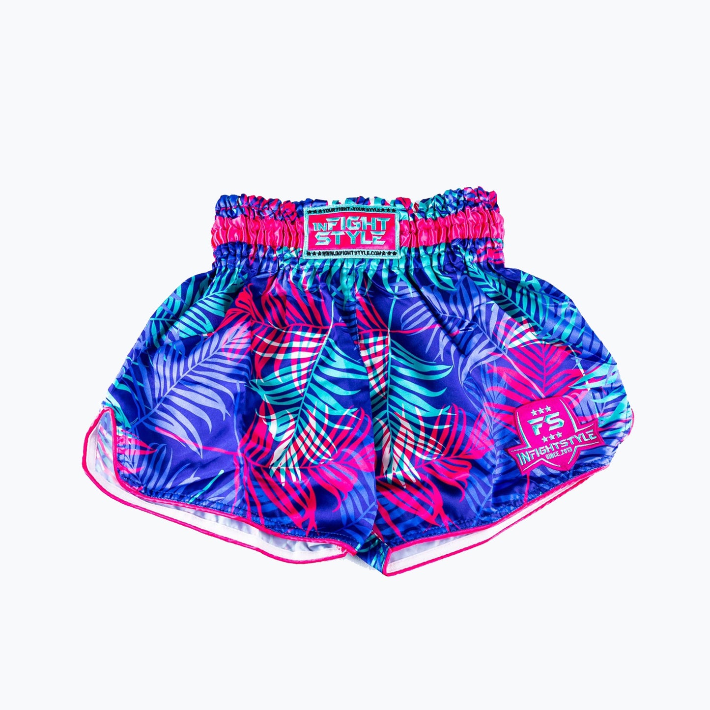 INFIGHTSTYLE SHORTS MUAY THAI RETRO BOUQUET PALMS TREES FLOWERS