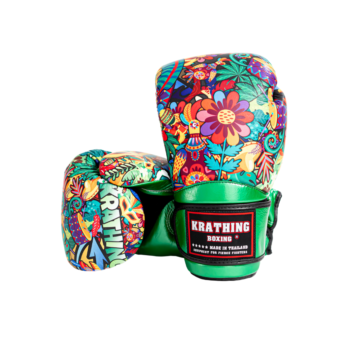 KRATHING BOXING GLOVES KTB-BG-FANCY  LEATHER HOOK-AND-LOOP