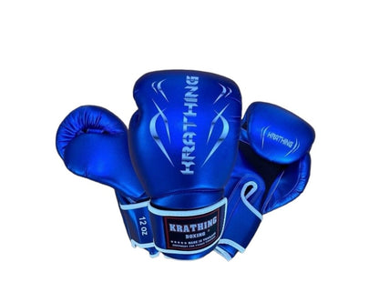 KRATHING BOXING GLOVES KTB-BG NEW LOGO METALLIC LEATHER HOOK-AND-LOOP