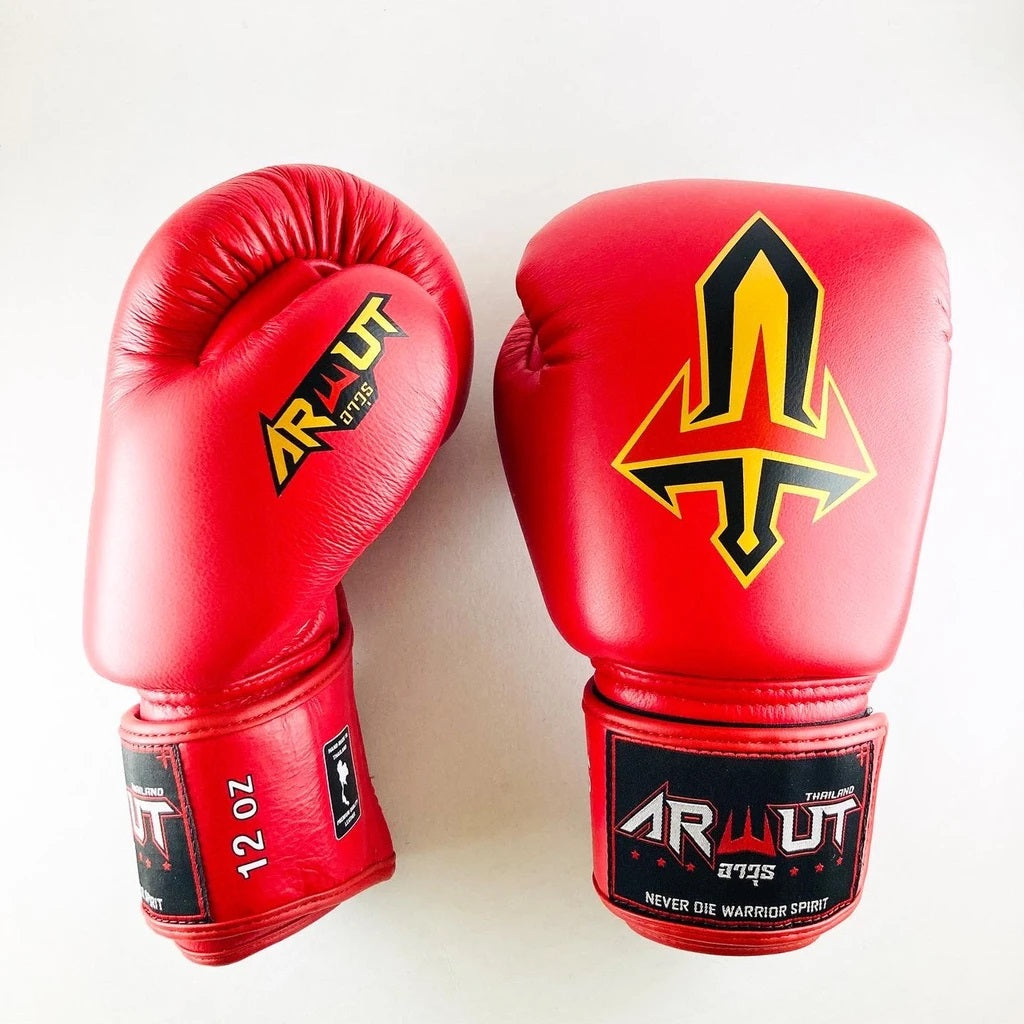 ARWUT GLOVES BG1 HOOK-AND-LOOP BOXING GLOVES LEATHER