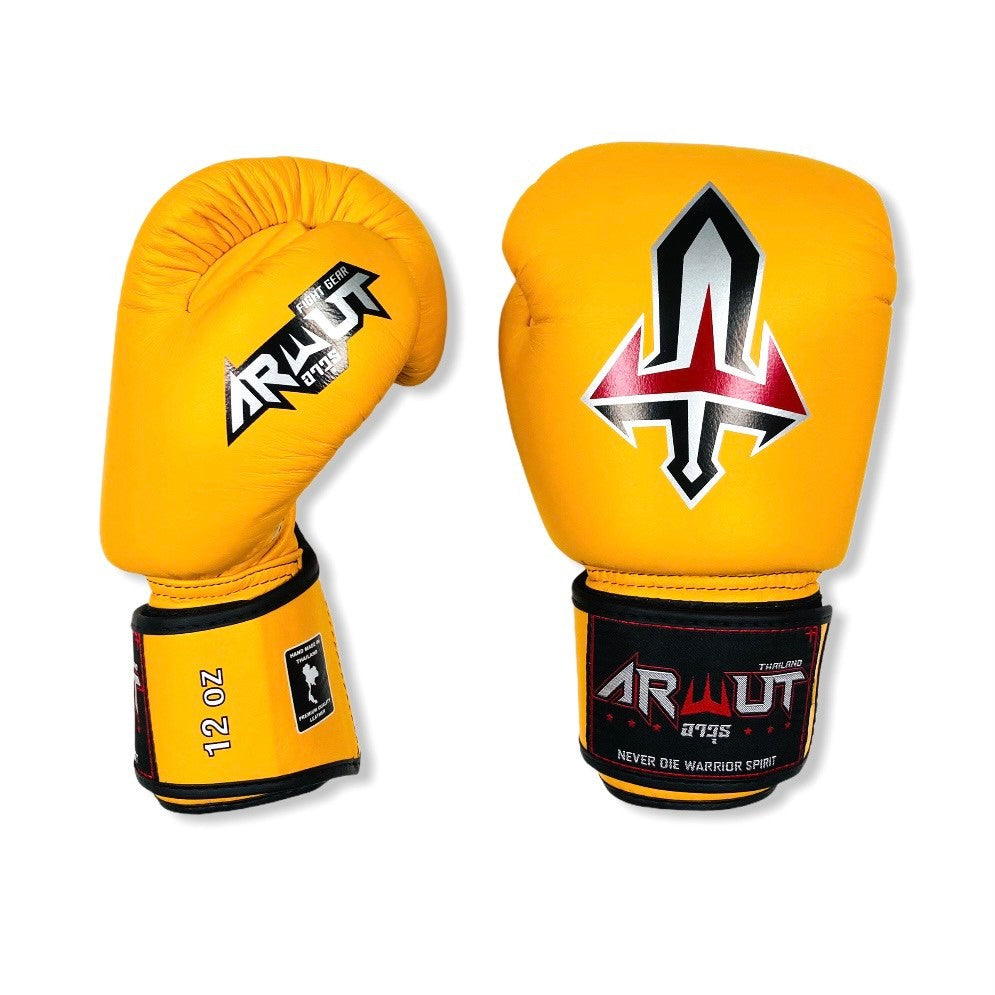ARWUT GLOVES BG1 HOOK-AND-LOOP BOXING GLOVES LEATHER