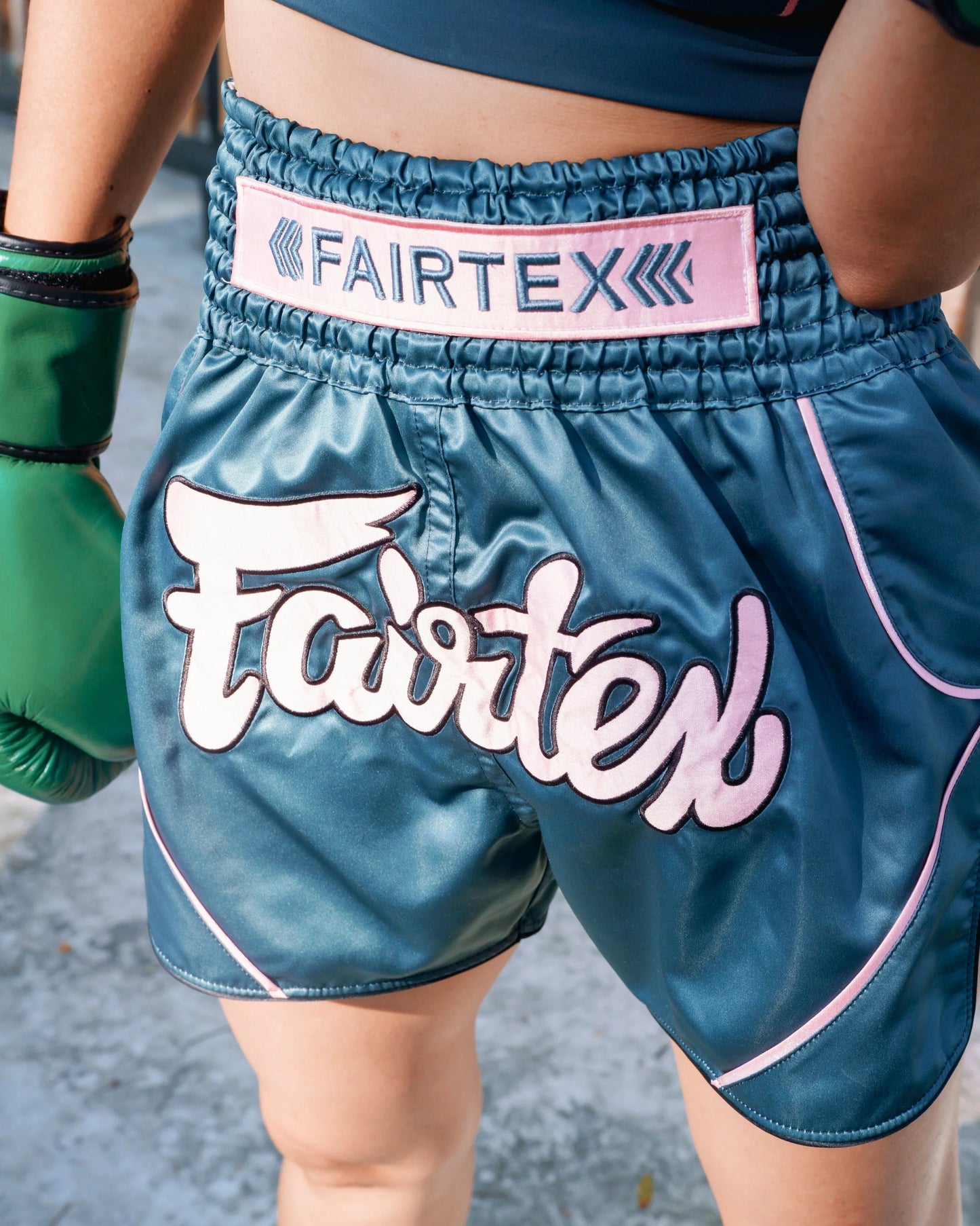 FAIRTEX MUAY THAI SHORTS ATHLETIC BS-AROKAYA04 - AROKAYA SPECIAL - AQUA BLOOM