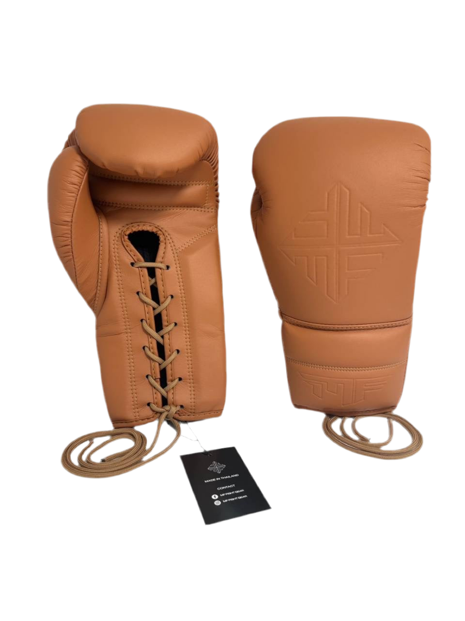 CUSTOM GLOVES PUT YOUR NAME ON IT MAN FIGHT PRO BOXING GLOVES MFB LEATHER LACE-UP