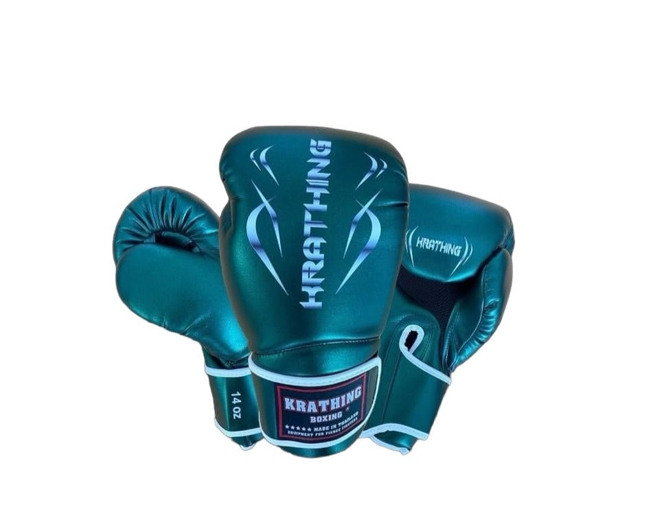 KRATHING BOXING GLOVES KTB-BG NEW LOGO METALLIC LEATHER HOOK-AND-LOOP