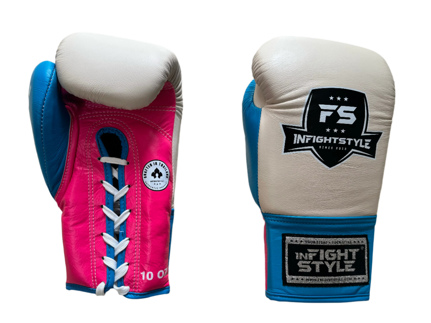 INFIGHTSTYLE GLOVES LEATHER LACE-UP MUAY THAI BOXING PRO