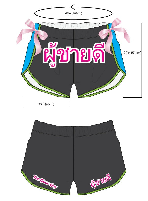 [YOUR NAME ON IT] LUMPINEE SHORTS RETRO RIBBONS TIES BOWS MUAY THAI