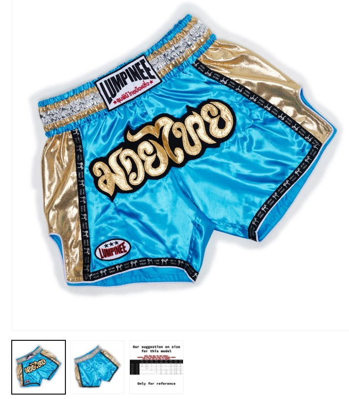 [YOUR NAME ON IT] LUMPINEE SHORTS RETRO RIBBONS TIES BOWS MUAY THAI
