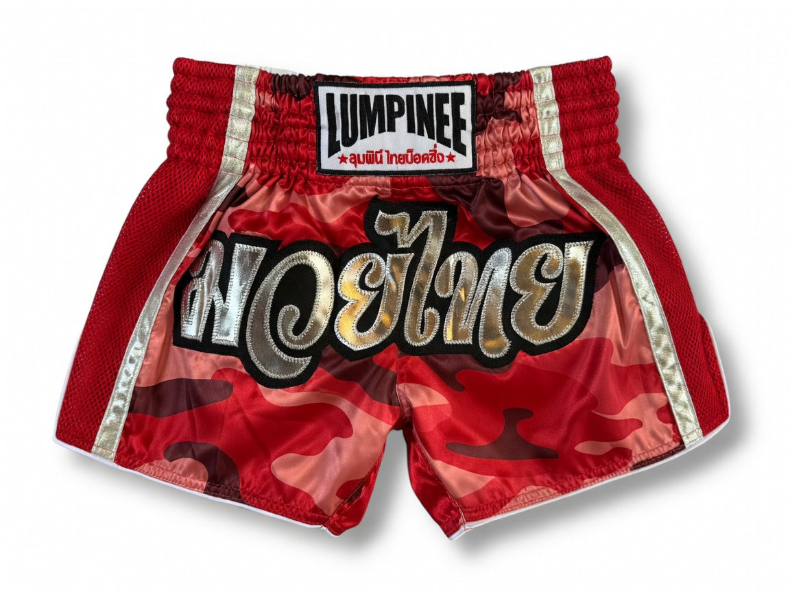 LUMPINEE SHORTS RETRO LUMRTO-CAMOU RED MUAY THAI PROFESSIONAL