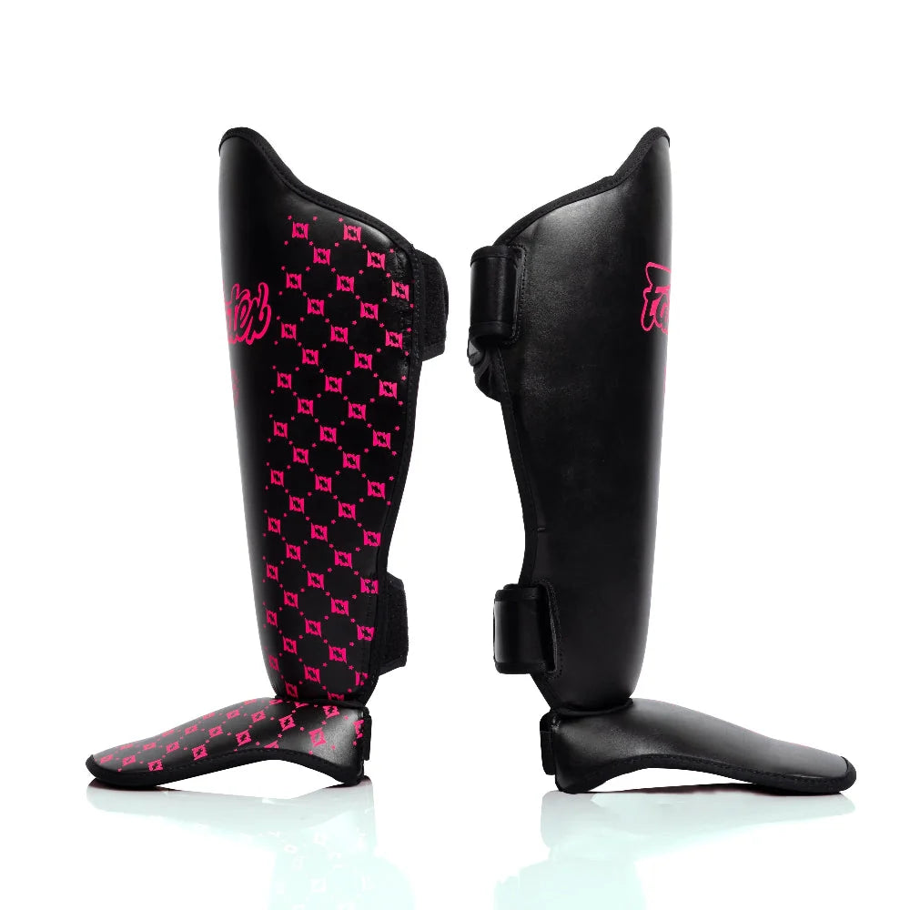 FAIRTEX SHIN PROTECTION SP5 PADS GUARDS COMPETITION NEON NOIR