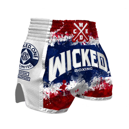 WICKED1X MUAY THAI SHORTS GLORIOUS THAI FLAG