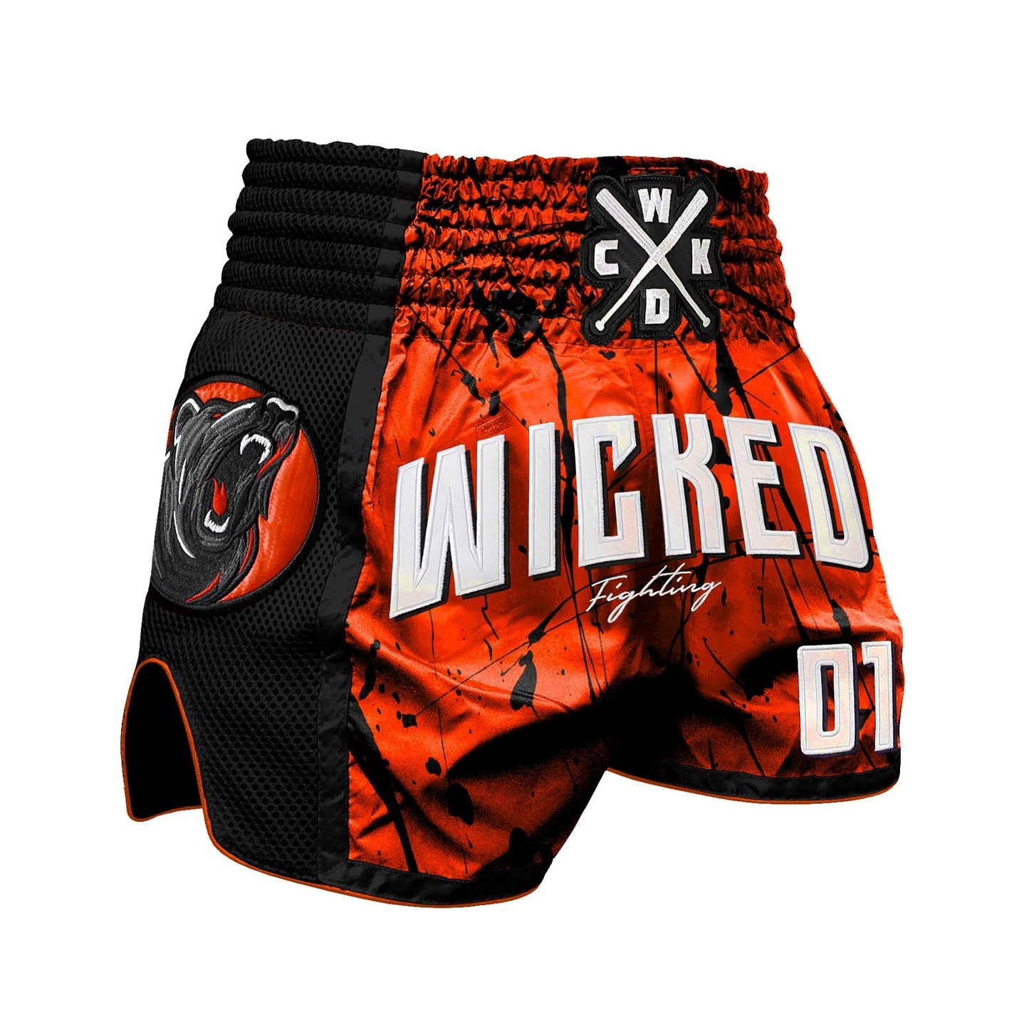WICKED1X MUAY THAI SHORTS BAD BEAR