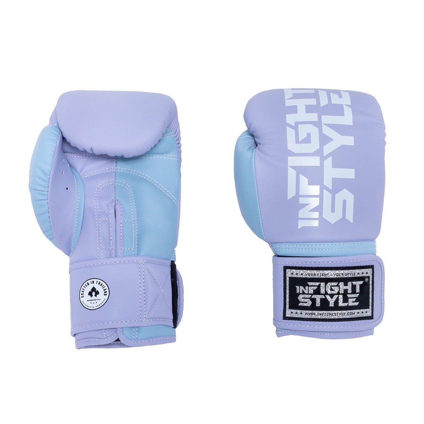 INFIGHTSTYLE GLOVES SEMI LEATHER HOOK-AND-LOOP MUAY THAI BOXING PRO COMPACT