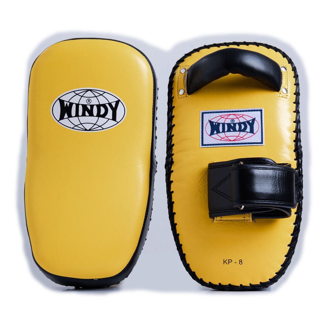 WINDY KICK PADS KP-8 LEATHER HOOK-AND-LOOP CURVED