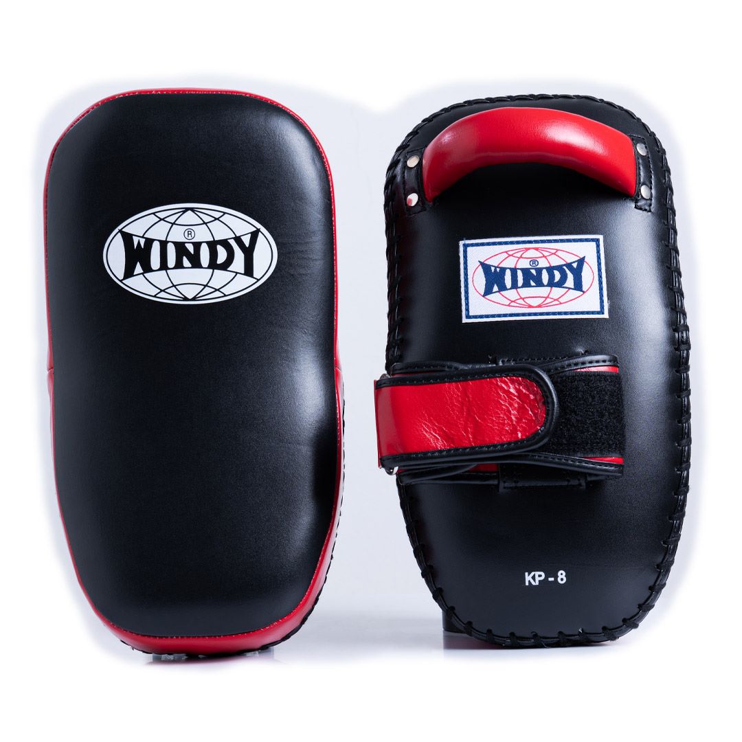 WINDY KICK PADS KP-8 LEATHER HOOK-AND-LOOP CURVED