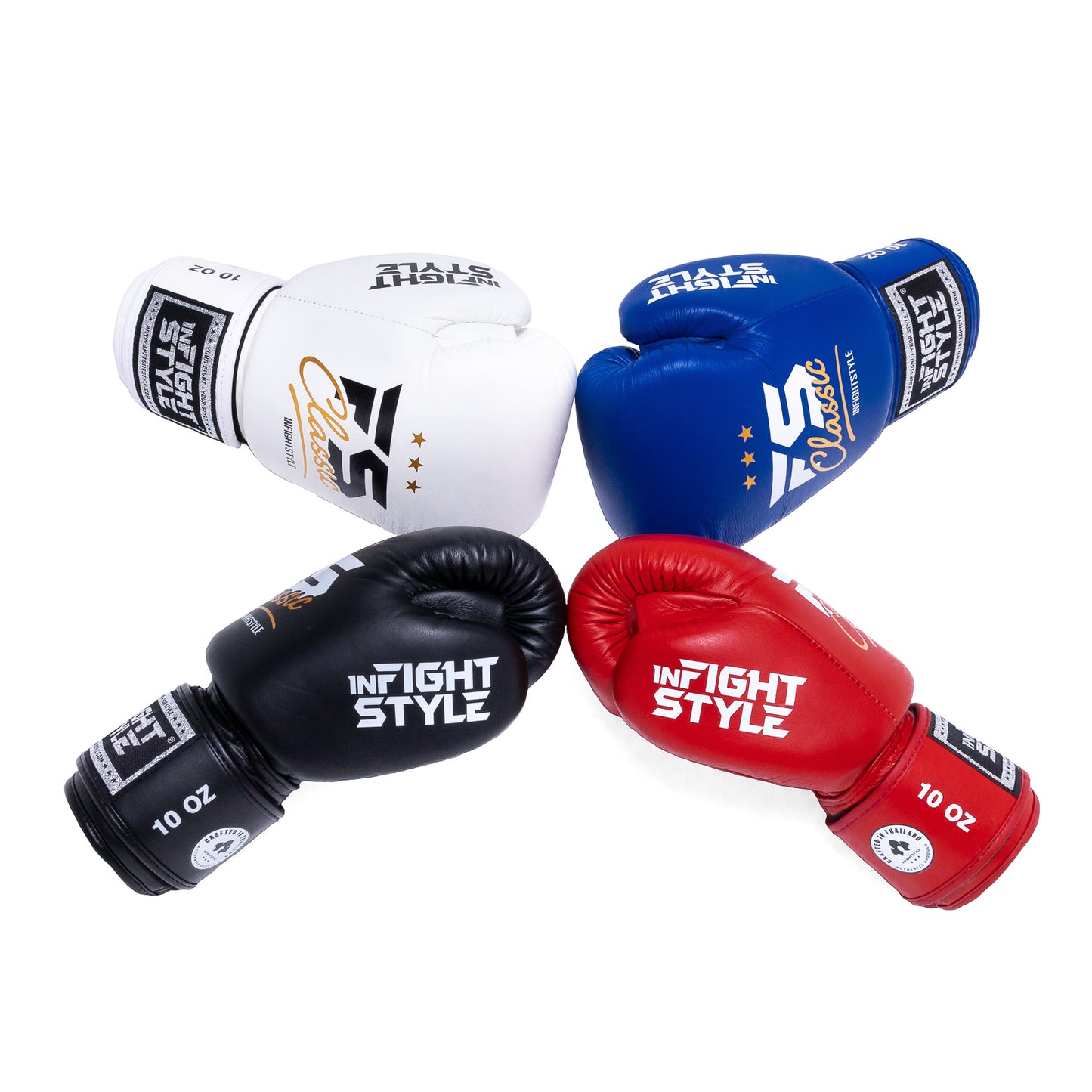 INFIGHTSTYLE GLOVES LEATHER HOOK-AND-LOOP CLASSIC MUAY THAI BOXING PRO NEW LOGO