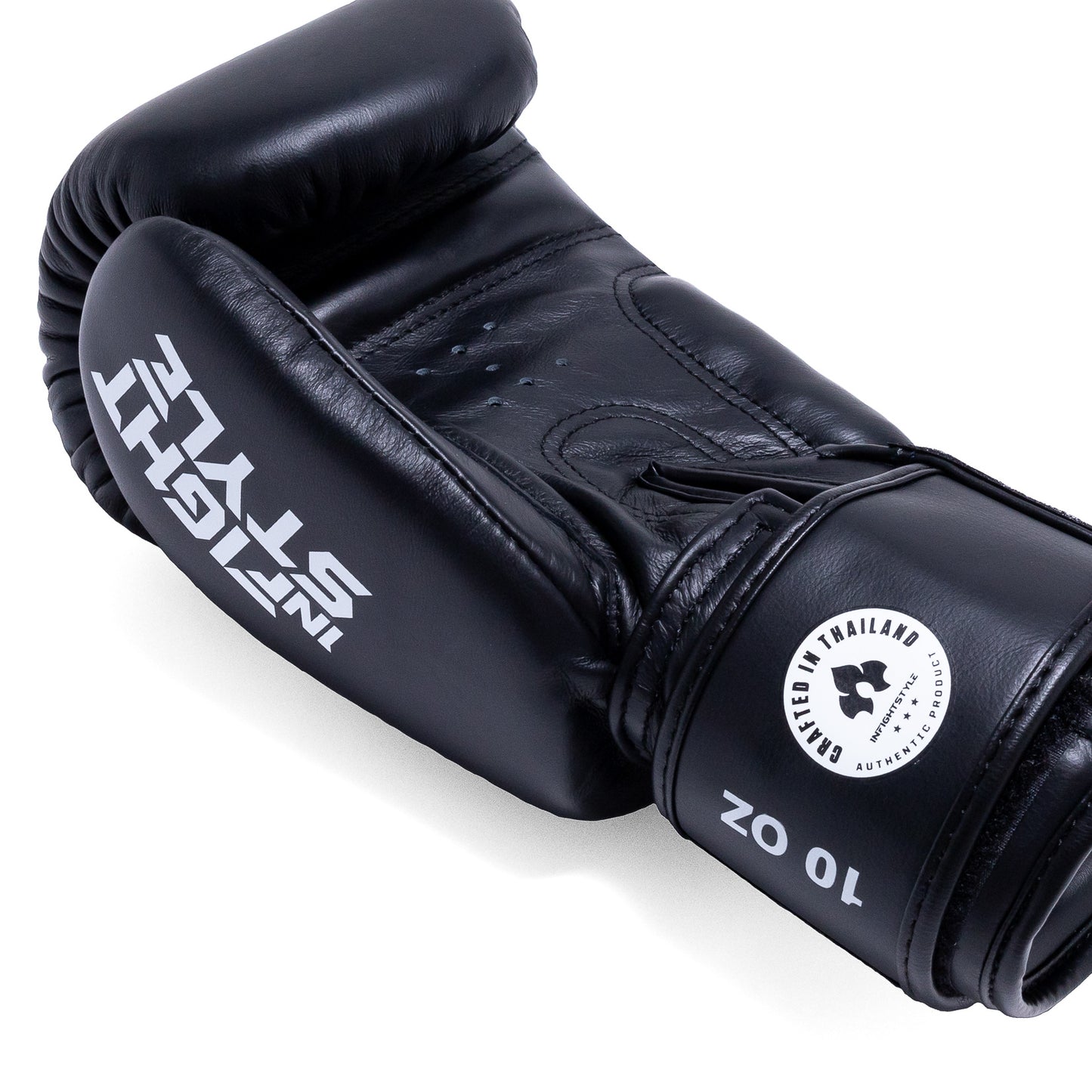 INFIGHTSTYLE GLOVES LEATHER HOOK-AND-LOOP CLASSIC MUAY THAI BOXING PRO NEW LOGO