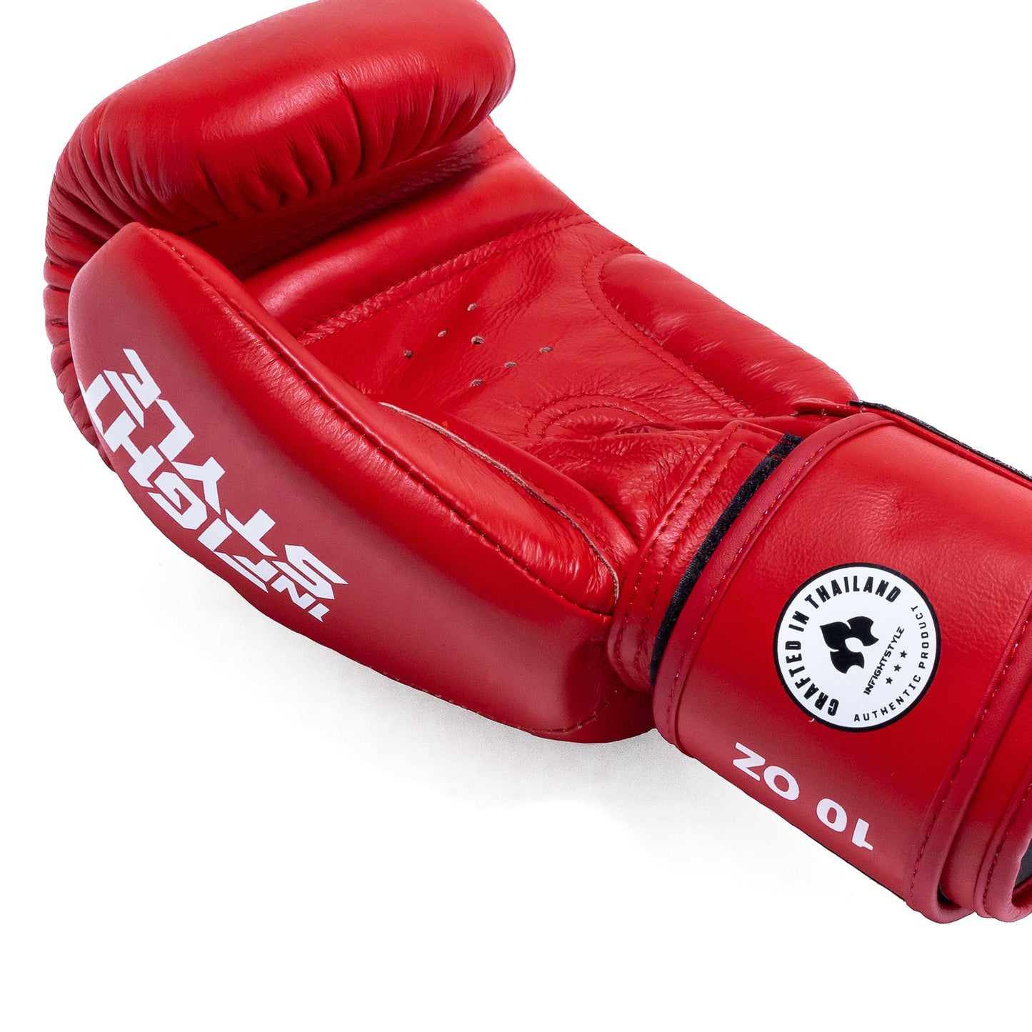 INFIGHTSTYLE GLOVES LEATHER HOOK-AND-LOOP CLASSIC MUAY THAI BOXING PRO NEW LOGO