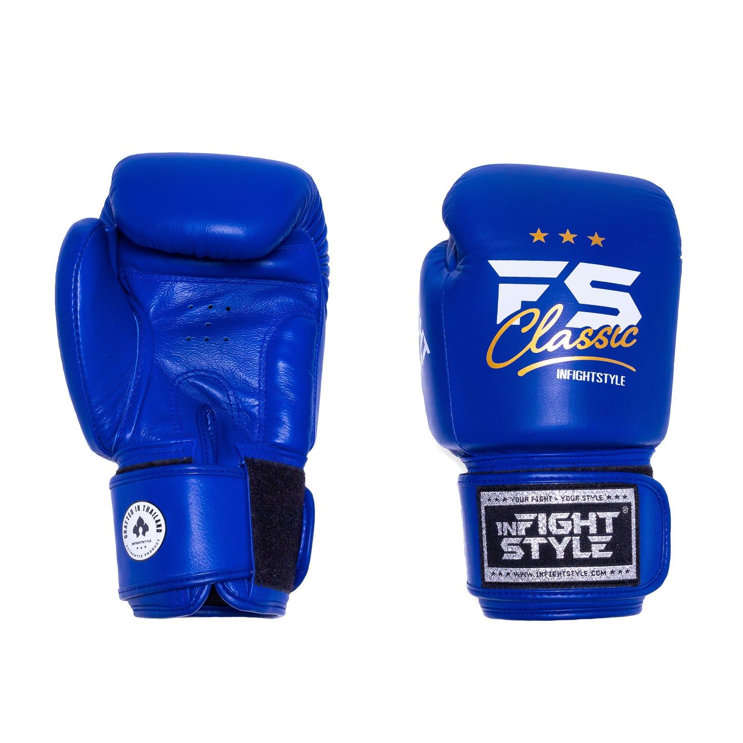 INFIGHTSTYLE GLOVES LEATHER HOOK-AND-LOOP CLASSIC MUAY THAI BOXING PRO NEW LOGO