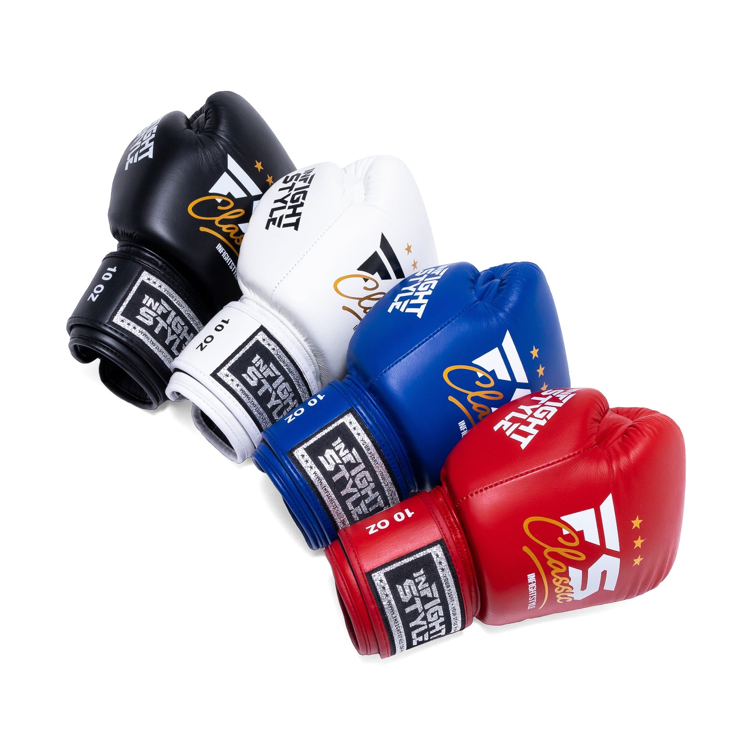 INFIGHTSTYLE GLOVES LEATHER HOOK-AND-LOOP CLASSIC MUAY THAI BOXING PRO NEW LOGO