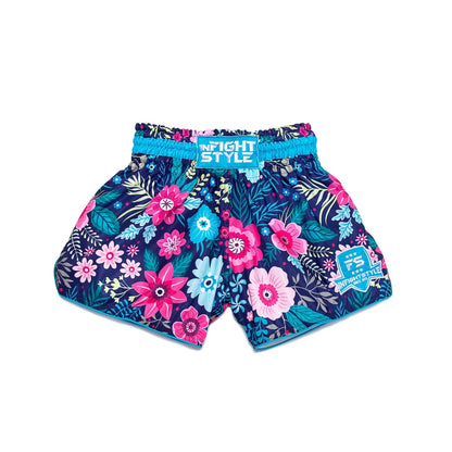INFIGHTSTYLE SHORTS MUAY THAI RETRO ROSE FLOWERS
