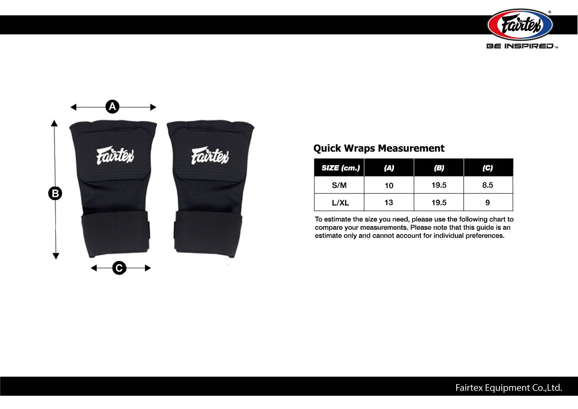 FAIRTEX HAND WRAPS HW3 QUICK WEAR