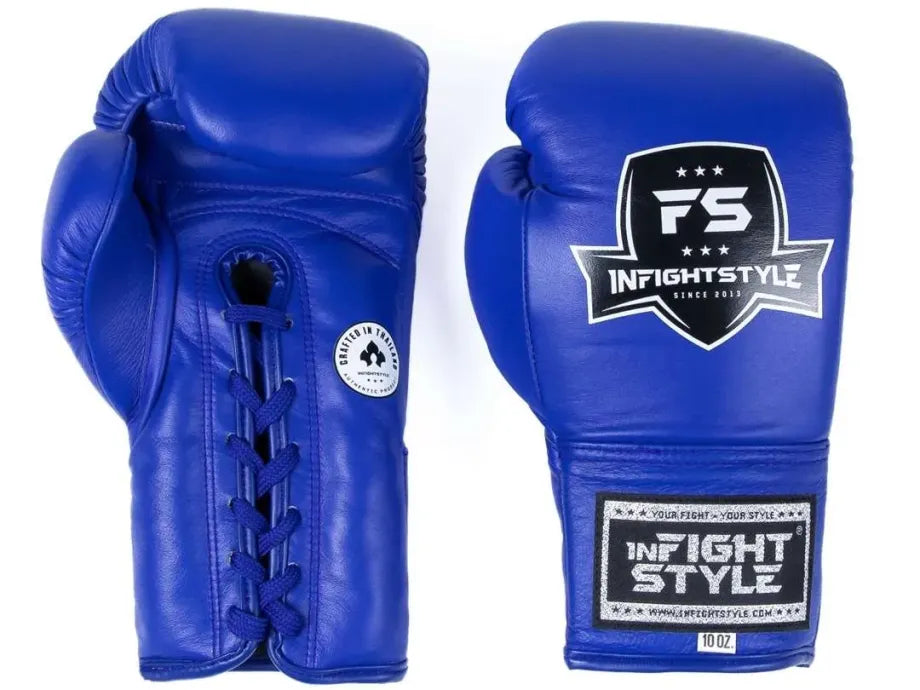INFIGHTSTYLE GLOVES LEATHER LACE-UP MUAY THAI BOXING PRO