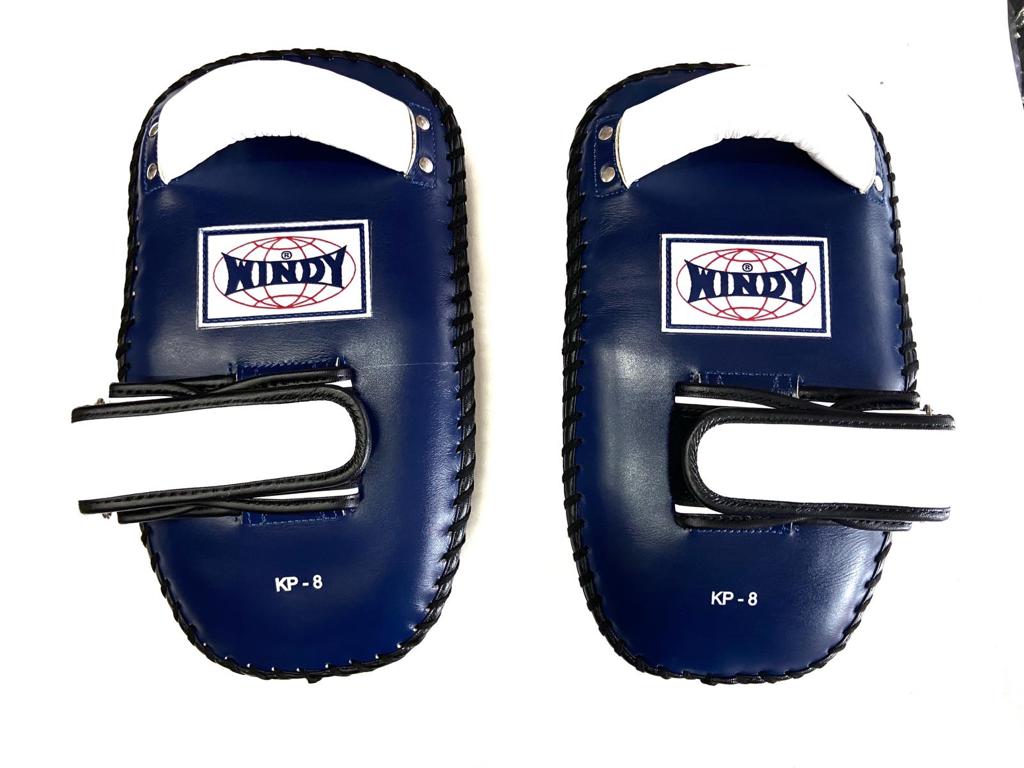 WINDY KICK PADS KP-8 LEATHER HOOK-AND-LOOP CURVED