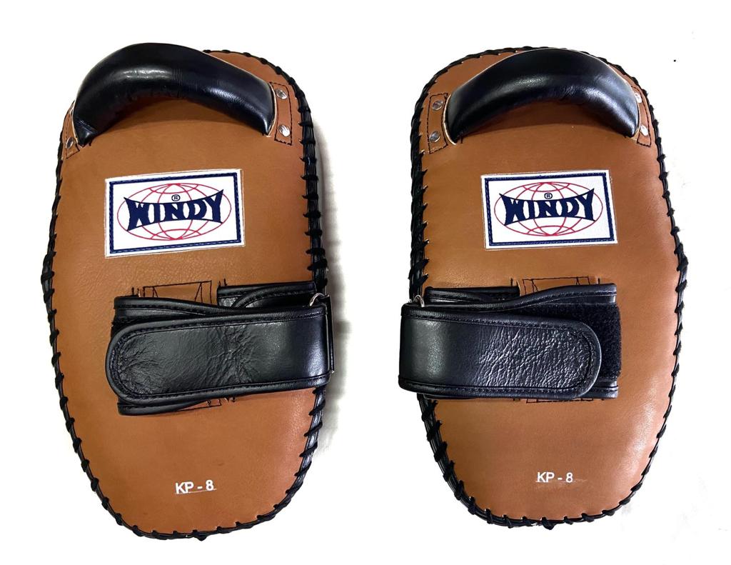 WINDY KICK PADS KP-8 LEATHER HOOK-AND-LOOP CURVED