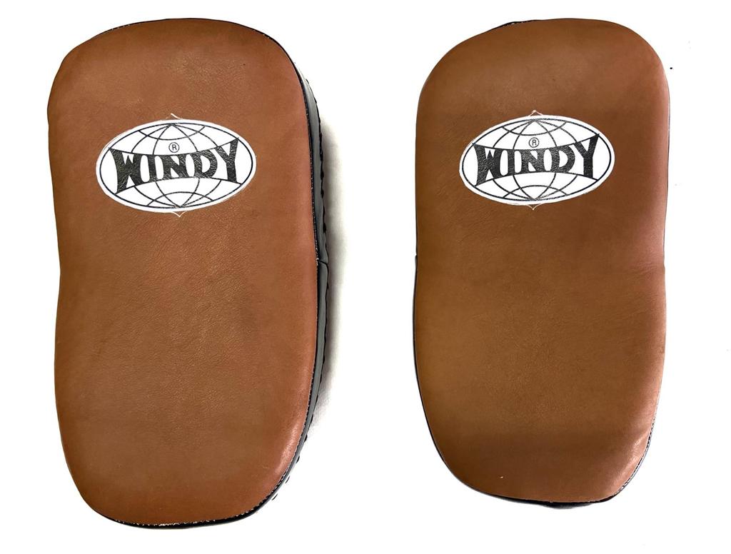 WINDY KICK PADS KP-8 LEATHER HOOK-AND-LOOP CURVED