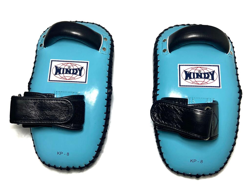 WINDY KICK PADS KP-8 LEATHER HOOK-AND-LOOP CURVED