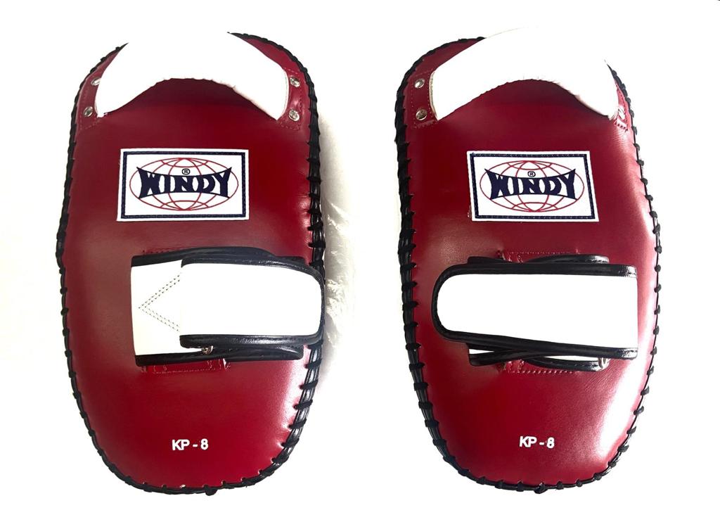 WINDY KICK PADS KP-8 LEATHER HOOK-AND-LOOP CURVED