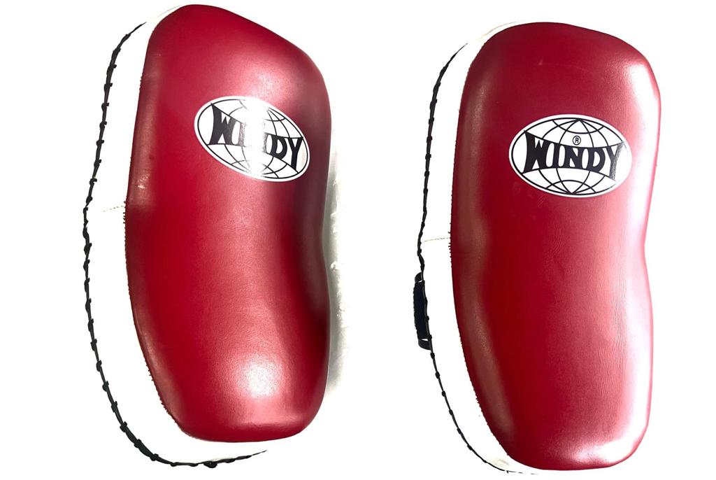 WINDY KICK PADS KP-8 LEATHER HOOK-AND-LOOP CURVED