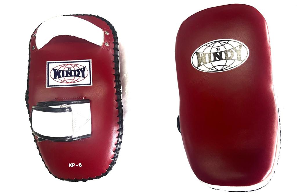 WINDY KICK PADS KP-8 LEATHER HOOK-AND-LOOP CURVED